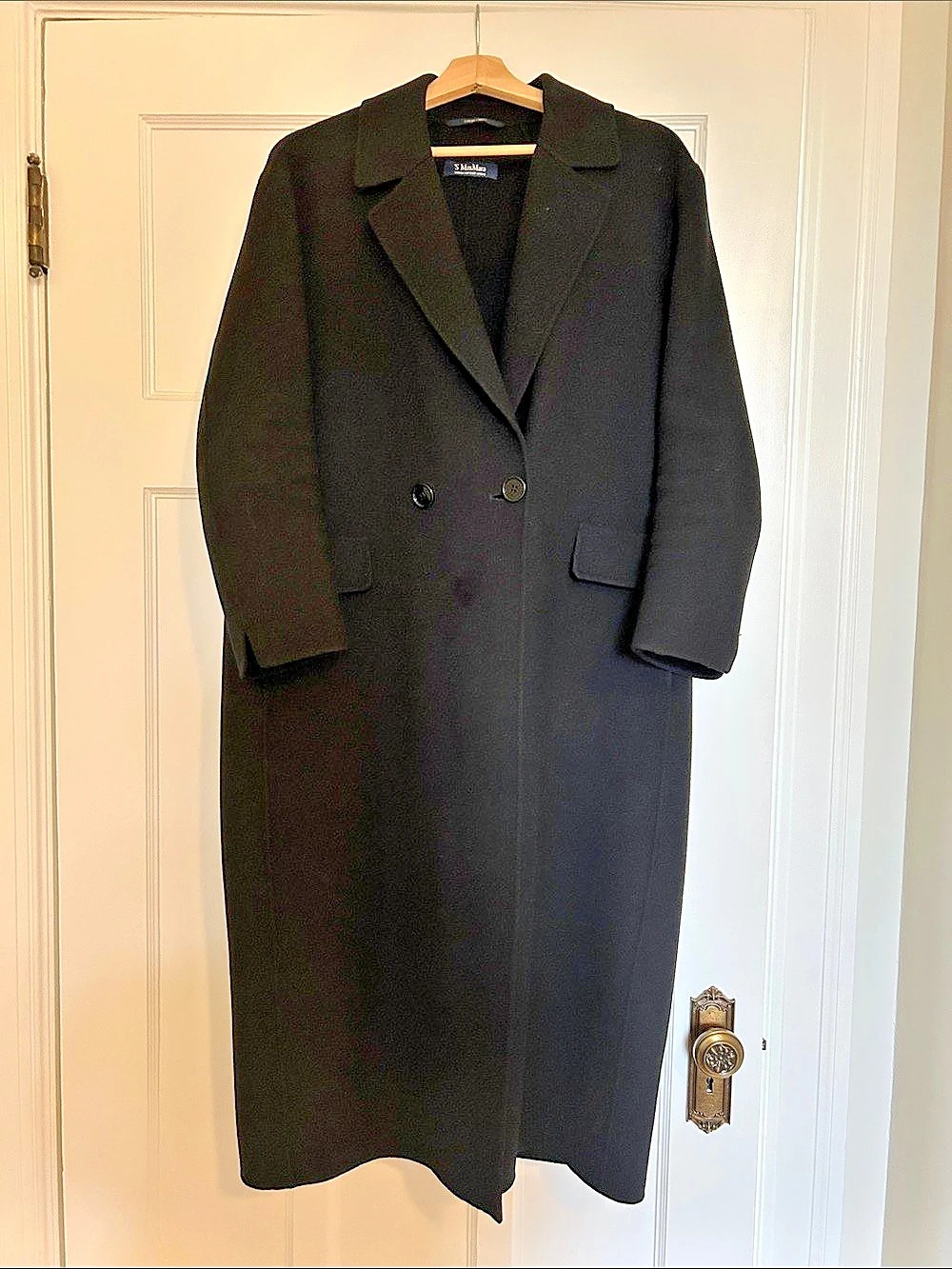 Max Mara 100% Wool Laine Vierge Long Coat Size 6 modèle S0141120000S